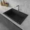 Ruvati 33"x22" Dual-Mnt Granite Composite Sgl Bowl Kitchen Sink, Blk RVG1033BK - alternate 1
